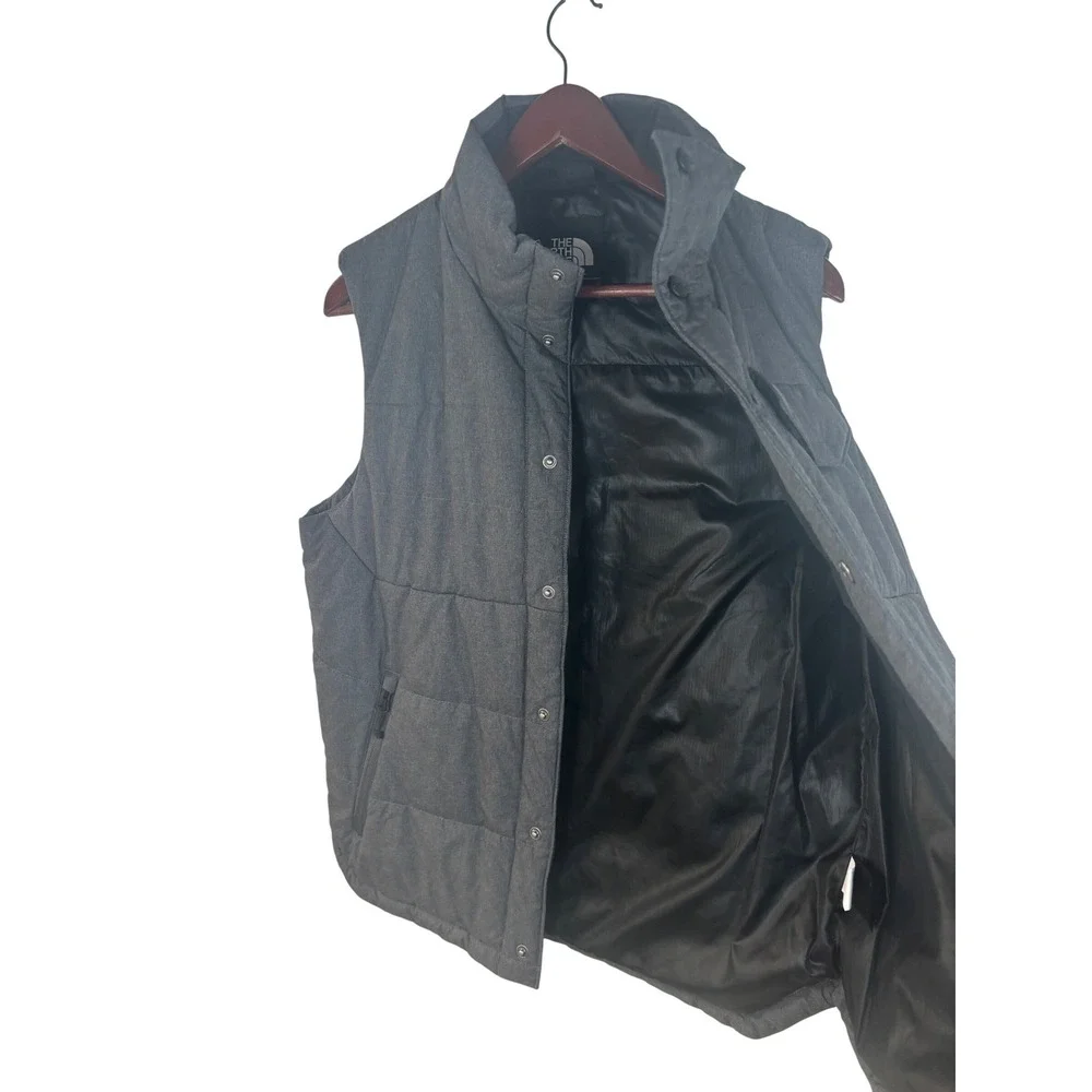 The North Face Mens‎ Small Patricks Point Vest Puffer Grey Insulated Snap Front